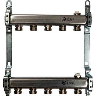 Коллектор 5-вых. нерж.ст. без регул. клап. (SMS 0923 000005) STOUT  