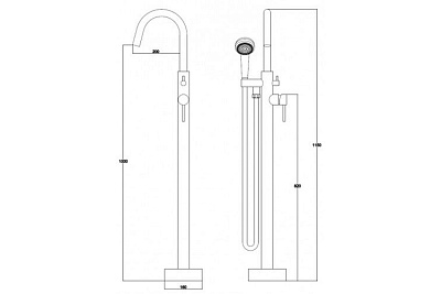 Смес д/ванны Kaiser Merkur напольный (26282)