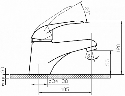Смеситель д/умывальника ECHO картридж d40  4004 ARGO 09700 снят с призводства