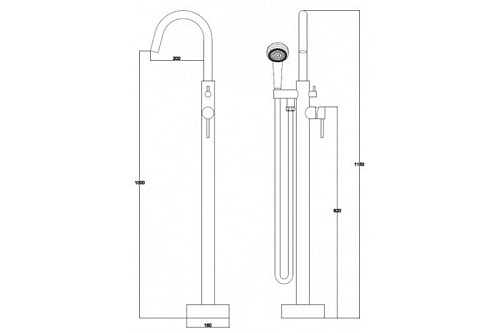 Смес д/ванны Kaiser Merkur напольный (26282)