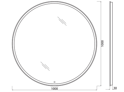 Зеркало 100 "BelBagno" c LED подсветкой + подогрев (сенсор на зеркале) ф1000 SPC-RNG-1000-LED-TCH-WARM