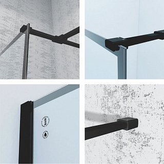 Душевая перегородка Walk In, черный 100x195, Slide, IDDIS, SLI8BS1i23