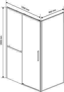 Ограждение душевое VINCEA Slim Soft 1200*800, хром, стекло прозрачное VSR-1SS8012CL (VDS-1SS120CL+VSG-1SS800CL)