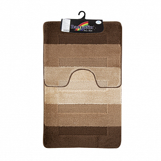 Набор ковриков (2предмета) 60х100см +50х60 коричневый переход (00152)