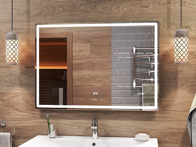 Зеркало 100 "GEOMETRY LUXE-100" подсветка сенсор на зеркале + подогрев VELVEX 