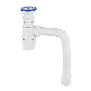 Сифон Элит бутылочный нерж. чаш. с гофротрубой L800 мм (1 1/2- 40/50) 30986170 