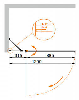 ДУШЕВАЯ ШТОРКА НА ВАННУ CEZARES ECO-V-11 120/140-P-Cr-R