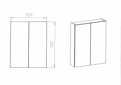 Зеркало-шкаф 55 "Рим-55" (без света) VIANT СНЯТО С ПРОИЗВОДСТВА