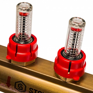 Коллектор 10-вых. латун. с расходомер. (SMB 0473 000010) STOUT  АКЦИЯ !!!