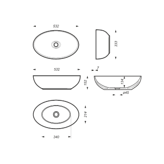 Умывальник накладной "Ringo Slim" бел. (Самара) 