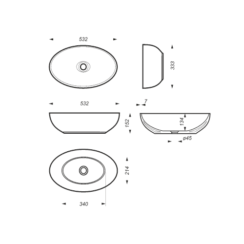 Умывальник накладной "Ringo Slim" бел. (Самара) 
