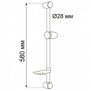 Стойка д/душа AGD 24.1215 B (D-7) нерж.сталь с хромир.  мыльницей блистер ("E-G")