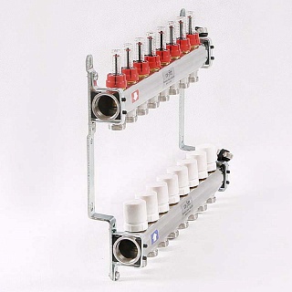 Коллектор нерж. с расходомерами 1"х3/4" на  8 выходов (450I4308(R)) Uni-Fitt 