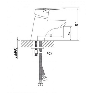 Смеситель д/умывальника "LUNA" (4106С) 40 мм. моно хром LEMARK  снят с производства ВЫГОДА!!