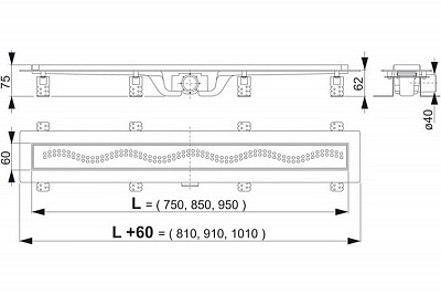 Водоотводящий желоб 650mm "Симпл" матовый AlcaPlast (APZ8-650M)
