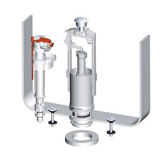 Арматура д/унитаза 1/2" Чешская нижняя подводка пласт. резьба, 1-кн. ALCAPLAST SА2000S А17 