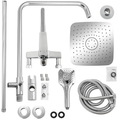 MAGNUS Душ.система с длинным изливом латунь хром (8575)