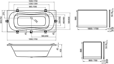 CB21000000    Ванна Campanula II 180*80 белая
