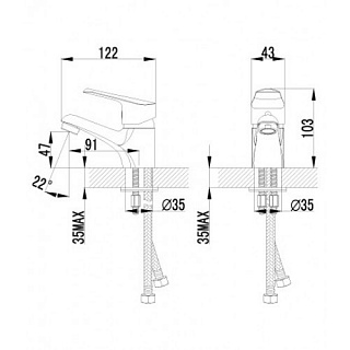Смеситель д/умывальника "PARTNER" (6556С) моно хром LEMARK   снят с производства ВЫГОДА!!