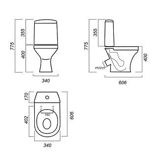Унитаз-компакт "АТТИКА" (ЛЮКС/комфорт) белый сид.термопласт мет.креп. (Самара)