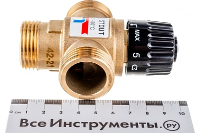 Клапан термостатический смесительный для систем отпления и ГВС G 1"НР 35-60С (SVM-0120-256025) STOUT