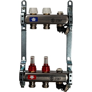 Коллектор 2-вых. нерж.ст. с расходомер. (SMS 0927 000002) STOUT