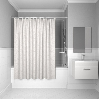 Штора для ванной комнаты, IDDIS, 180*200 см, полиэстер, жаккард, 490J200i11 (1942)