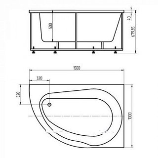 Ванна акриловая Вирго 150х100 левая