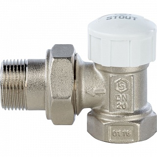 Клапан д/радиатора 3/4" термостатический, угловой 3/4 (SVT 0004 000020) STOUT АКЦИЯ !!!