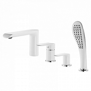 Смеситель для ванны на 4 отверстия, белый/хром, Calipso, IDDIS, CALSB42i07