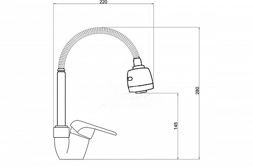 Смеситель д/кухни Solone (LOP4-B043)  бок. гибкий излив 