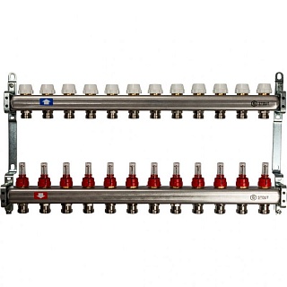 Коллектор 12-вых. нерж.ст. с расходомер. (SMS 0917 000012) STOUT