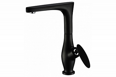 Смес д/кухни Kaiser Star боковой с гайкой Ø35, черный(02044-2) АКЦИЯ