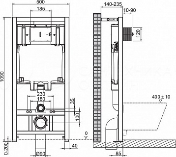 Система инсталляции д/унитаза BELBAGNO BB002-80