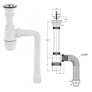 Сифон Эконом бутылочный нерж. чаш. для мойки 11/2х40 30980114