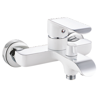 Смеситель д/ванны к/н  ROSE белый/хром R2102F