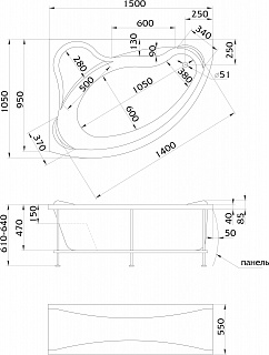 Ванна 1Marka CATANIA 150x105