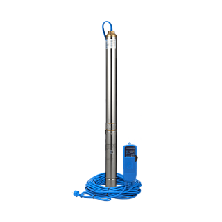 Насос скваж 3" ASP1.5C-60-75(P) плавн. пуск, G1"вн.р., Qmax=50л/мин, Hmax=77м, 1х220В, P1=0.92кВт, каб.45м (3165) Aquario 
