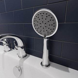 Смеситель на борт ванны на 3 отверстия с керамическим дивертором, хром, Oldie, IDDIS, OLDSB30i07