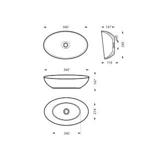 Умывальник накладной "Ringo Cut" 