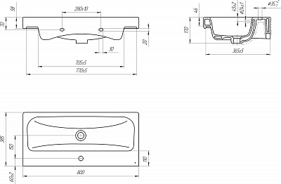 Комплект мебели 80 "MODUO SLIM-80" подвесная Сersanit (ум.Moduo Slim-80) 
