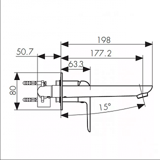 Смес д/раковины Kaiser Glory настенный встр. ф35 (69311)