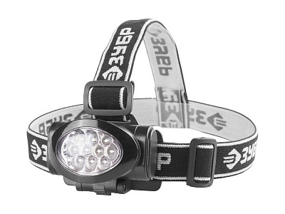 Фонарь ЗУБР "МАСТЕР" налобный светодиодный, 10Ultra LED, матричный рефлектор, 3 режима, 3ААА 56438