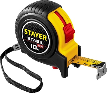 Рулетка 10м  х 25 мм с двухсторонней шкалой, STAYER Stabil Professional  (34131-10_z02)