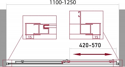 Дверь для душа BelBagno UNIQUE-BF-1-110/125-C-Cr 