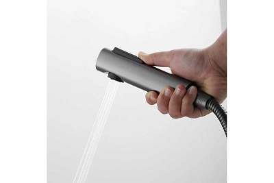 Смеситель с гиг. душ настенный оружейная сталь SHEVANIK S8505T-1