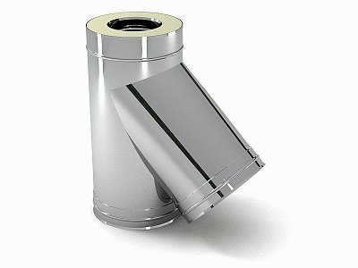 Сэндвич-тройник 45 н/ж.0,8мм + оц.ст. ф150х210