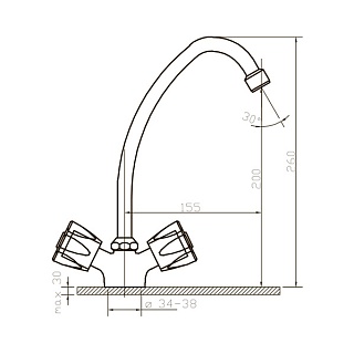 Смеситель д/кухни CRISTAL NEW керамика 1/2  022 ARGO 43831