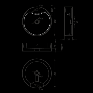 Умывальник накладной "BEST Shelf" бел. (Самара) 